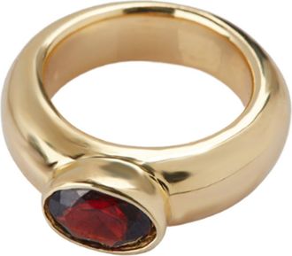 Argento Vivo Oval Stone Chunky Ring in Gold /garnet at Nordstrom, Size 6