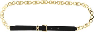 Ferragamo Black Gancini Chain Belt
