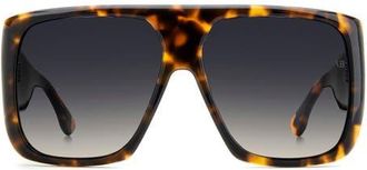 Victoria Beckham 60mm Flat Top Sunglasses in Brown Havana/Dk Blue Sf at Nordstrom