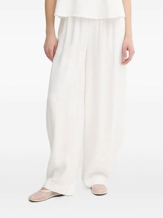Gestuz drawstring straight trousers - White