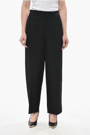 J.W.Anderson Straight-Leg Wool Pants with Satin Side Bands size 42