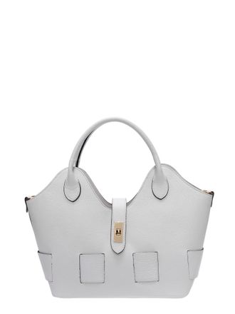 Roberta M Wit Rundleer Tas