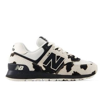 New Balance Womens 574 in Black/Beige Textile, size 3.5 Narrow