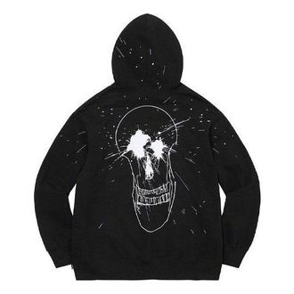 SUPREME Ralph Steadman Skull Hooded Sweatshirt Black White SUP-SS22-264