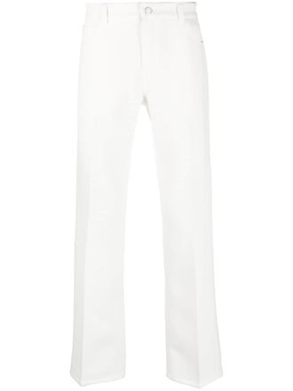 Courrèges bootcut twill tailored trousers - White