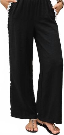 Anna Kaci Womens Sleeveless Crop Top And Wide Leg Two Piece Set In Black