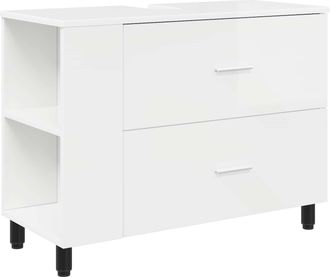 vidaXL Unidad De Tocador De Ba&ntilde;o Blanco Brillante 80 X 35 X 60 Cm Vidaxl