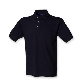 Henbury Classic Heavy Pique Polo Shirt : Color - Navy : Size - L