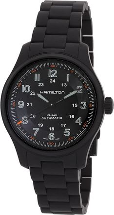 Hamilton Khaki Field Titanium Automatic Black Dial Mens Watch H70665130