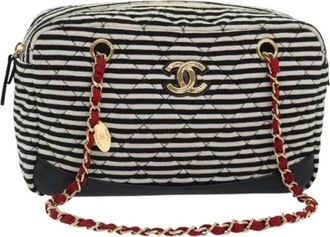 Chanel Pre-owned Cotton shoulder-bags - Dames - Vintage Schoudertas - Wit - ONE Size - Vintage