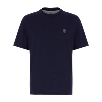 Brunello Cucinelli Brunello Cucinelli, T-Shirts, male, Blue, Size: 2XL Casual Cotton T-Shirt for Men