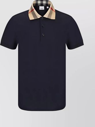 Burberry checked collar polo shirt