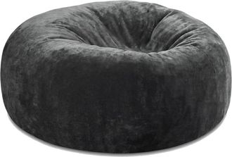 Urban Meuble Saco de asiento redondo de 1,5 m en tela suave gris oscuro