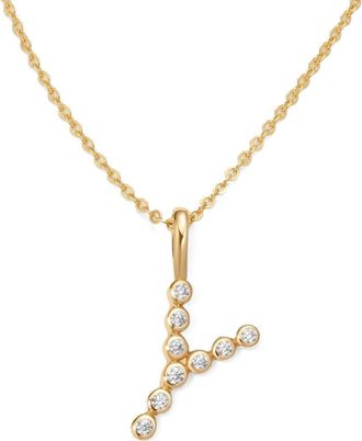 Made by Mary CZ Poppy Initial Necklace in Gold Vermeil Initial Y at Nordstrom