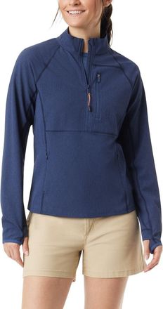 G.H. Bass & Co. Bass Outdoor Jacket Womens Navy Half Zip Mock Neck Raglan Sleeve FTS354