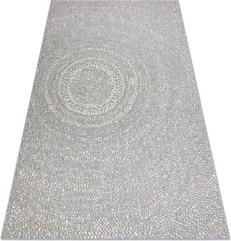 RugsX Rugsx - Alfombra Sisal Flat 48832637 Circulos, Puntos Gris / Crema Grey 160x230 Cm