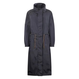 Moorer Trench Coats, female, Blue, Size: 2XL Madalyn Long Coat