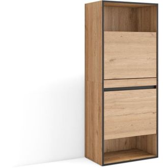 Skraut Home Scarpiera, Mobile Salvaspazio, 60x145x35 cm, Camera da letto, stanza, Armadio, Stile moderno, Rovere - Skraut Home