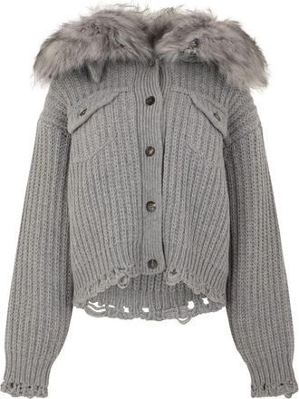 Blumarine Grey Knitted Cardigan