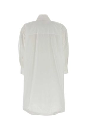 Loewe Womens White Poplin Dress Exterior: Cotton Abiti