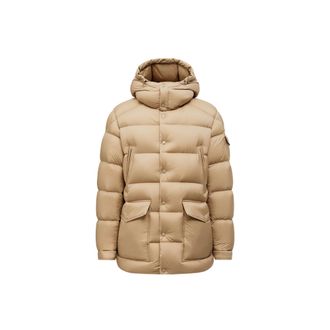 Moncler Moncler Bretagne Hooded Mid-length Down Jacket, Men, Beige, Size: 2