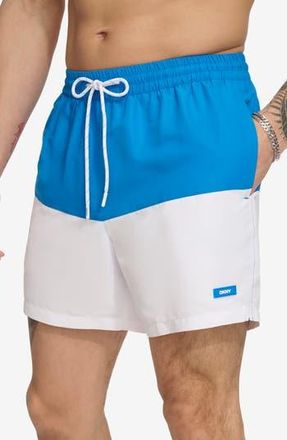 DKNY Colorblock Swim Trunks in Blue at Nordstrom Rack, Size Xx-Large