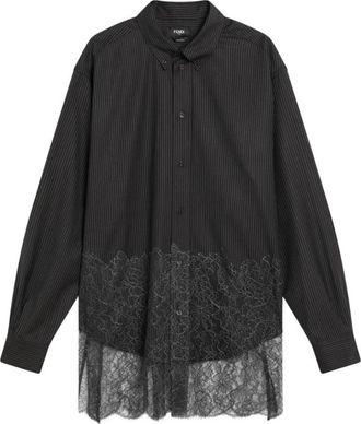 Fendi Lange Mouwen Shirt - Heren - Casual Overhemden - Zwart - L - Wol - Overhemden