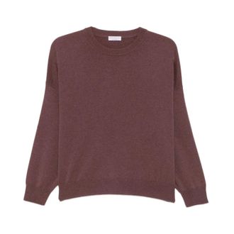 Brunello Cucinelli Kasjmier trui met ronde hals - Dames - Truien - Rood - Maat: M Kasjmier
