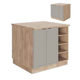 Vicco Isla De Cocina Fame-line, Grisbeige, 90 Cm Sin Encimera