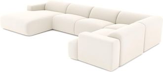 Sia Home Sof&aacute; cama panor&aacute;mico izquierdo tejido boucl&eacute; crema