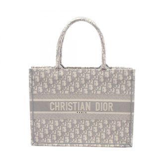 Dior Gray Canvas Handbag Tote Bag (Pre-Owned)