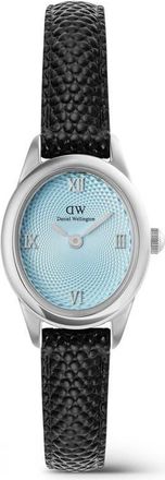 Daniel Wellington Ophelia Mini Leather Strap Watch, 22mm x 25.5mm in Silver-Tone/blue/black at Nordstrom