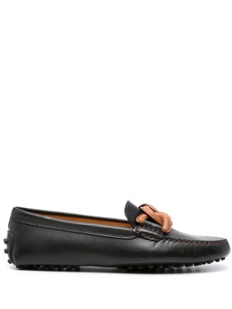Tod's City Gommino leather loafers - women - Calf Leather/Calf Leather/Rubber - 37 - Black