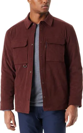 G.H. Bass & Co. Bass Outdoor Shirt Jacket Mens Dark Brown Corduroy Long Sleeve Button-Up MAC4
