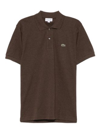Lacoste logo-appliqué cotton polo shirt - Brown