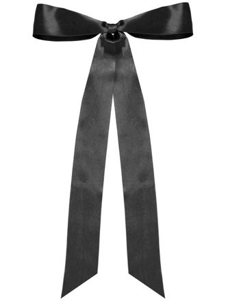 Jennifer Behr Darla silk bow hair clip - Black