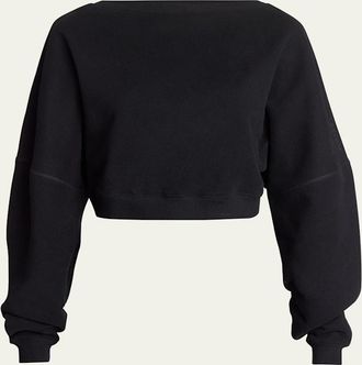 Saint Laurent Cropped Cotton Sweatshirt