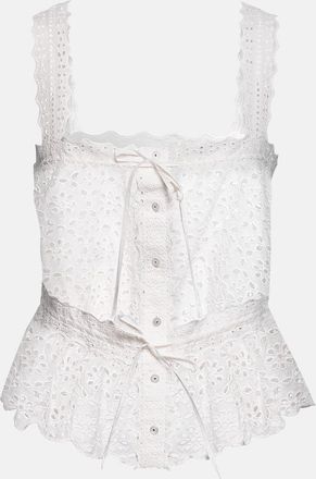 Veronica Beard Evert broderie anglaise cotton top