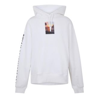 Diesel Mens Cassette Photo Hooded Neck Long Sleeve Sweatshirt in White - Size Medium