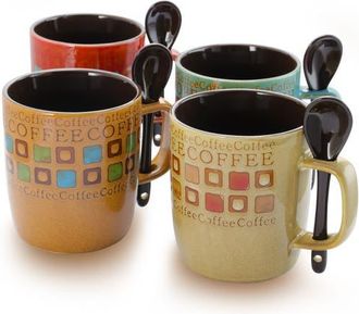 Gibson Cafe Americano 13oz Mug Set in Assorted at Nordstrom