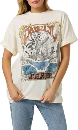 O'Neill Wave Rider Oversized Graphic T-Shirt in Tofu at Nordstrom, Size Medium