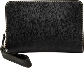 Fendi Pre-owned Vintage Clutch Bag - Dames - Vintage Clutch - Zwart - ONE Size - Leer - Vintage
