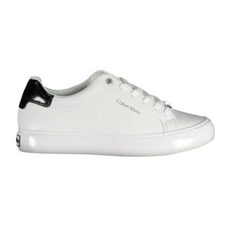Calvin Klein Schoenen, Dames, Wit, 37 EU, Leer, Witte casual leren sneakers