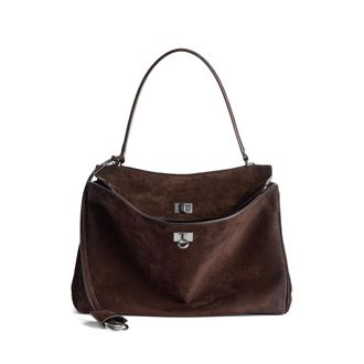 Balenciaga Rodeo Handbag Medium In Light Espresso