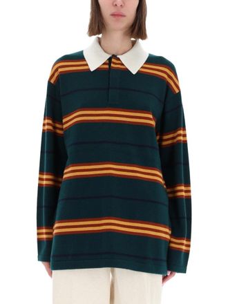 Guest In Residence Striped Rugby Polo Shirt