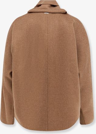 Max Mara Womens Cropped Virgin Wool Jacket Smmkate Brown Coat
