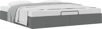 vidaXL Estructura cama otomana sin colchón tela gris oscuro 160x200 cm vidaXL