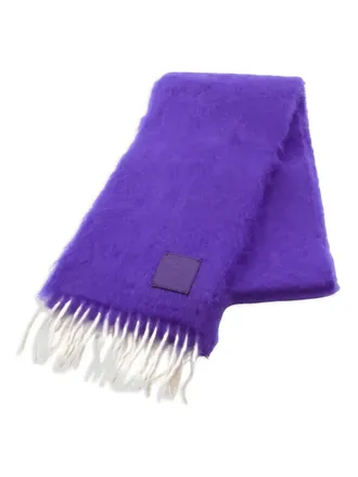 Loewe 10s Anagram fringed scarf - Purple