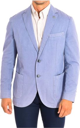 La Martina Lange Mouw Formele Blazer - Heren - Business blazers - Blauw - XL - Katoen - Kostuums