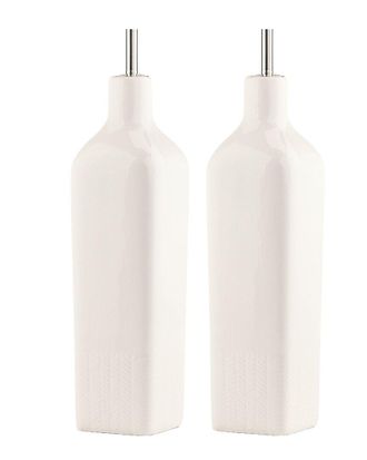 10 Strawberry Street Embossed Herringbone Oil & Vinegar Cruet Set